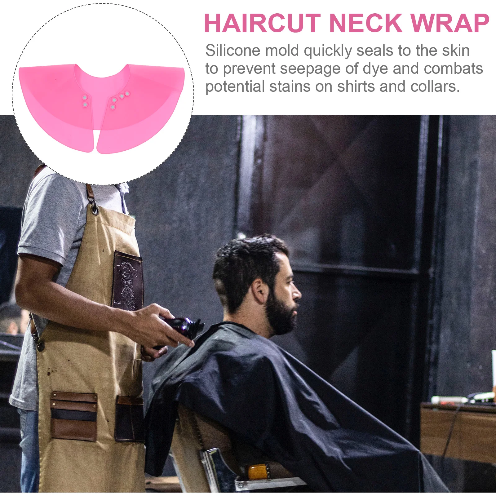 

1Pcs Purple Silicone Hair Cutting Cape Hairdressing Neck Wrap Hair Dye Collar Barber Styling Accessories for Men Women