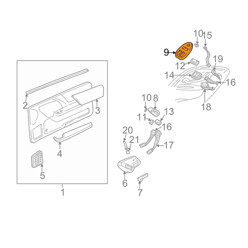 For Left And Right Side Window Switch Bezel Panel Trim Cover 10412604 Black ABS For Chevy Camaro 1993-2002