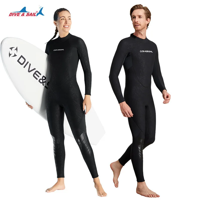 3MM thermal diving suit men's one-piece long sleeved thick cold proof wet suit women's snorkeling, surfing, swimming diving suit