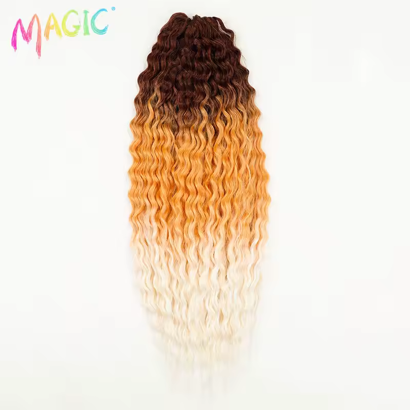 Magic Ariel Curl Hair Water Wave Twist Crochet Hair Synthetic Braid Hair Ombre Blonde 22 Inch Deep Wave Braiding Hair Extension - Image 30