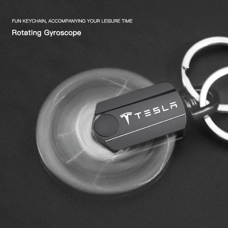 متعددة الوظائف سيارة مفتاح سلسلة حلقة الفولاذ الدوران كيرينغ ل تسلا Model-Y Model-3 Model-X Model-S Cybertruck Roadster SpaceX #2