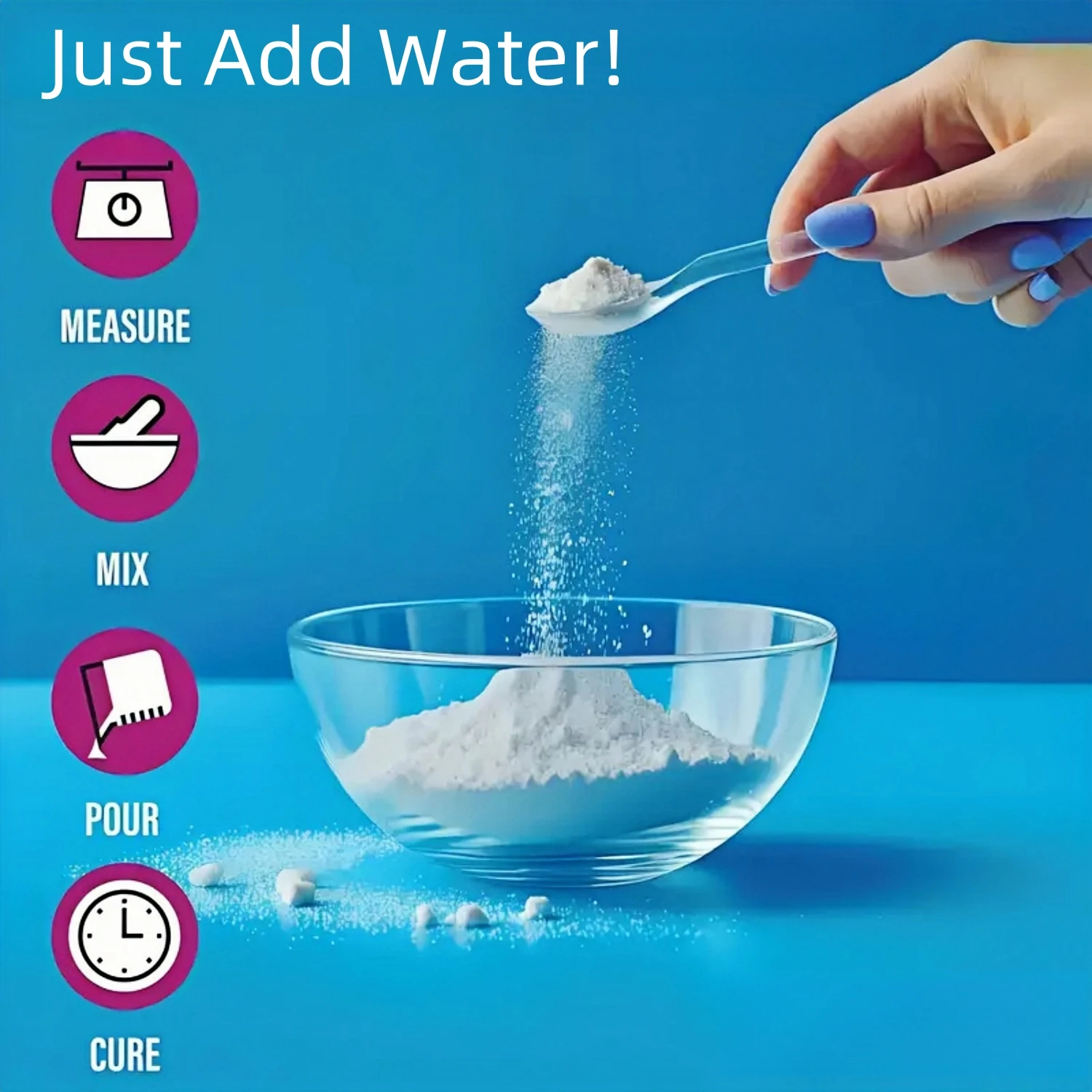 مسحوق صب الجص، مسحوق الجص الناعم، الخرسانة للصب، مسحوق الصب الأبيض، مثالي للحرف اليدوية #4