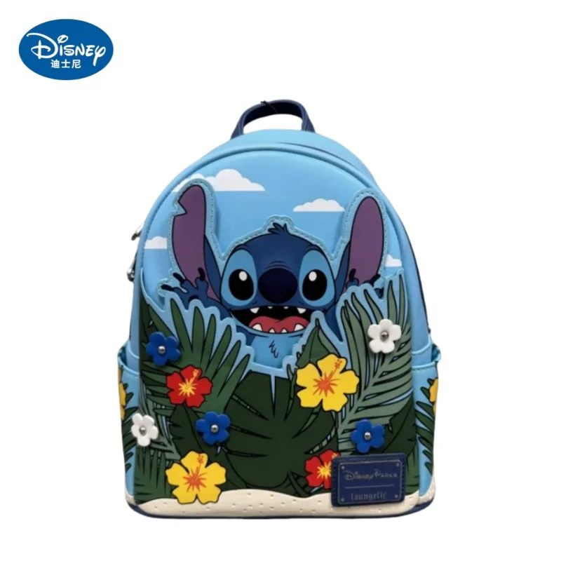 

Disney Stitch Pooh Bear Mickey anime peripherals cute cartoon embroidery printed PU casual bag girly heart versatile backpack