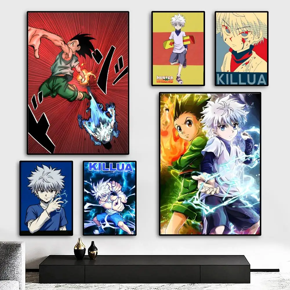 Anime Killua Painting Calligraphy HD Canvas Poster living room bedroom bar aesthetic decoration