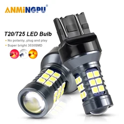 ANMINGPU 2x Đèn Tín Hiệu T20 Led 7443 W21/5W W21W 7440 Led Xi Nhan Canbus 3030SMD T25 3157 P27/led 7W 3156 P27W Đậu Xe Ngược Đèn