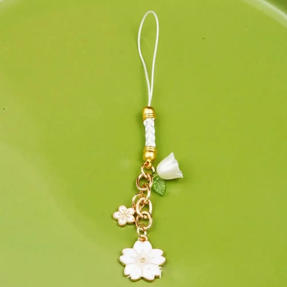 

Keyring Sakura Mobile Phone Case Keychain Flower Short Style Phone Strap Universal Cute Mobile Phone Lanyard Bag Pendant