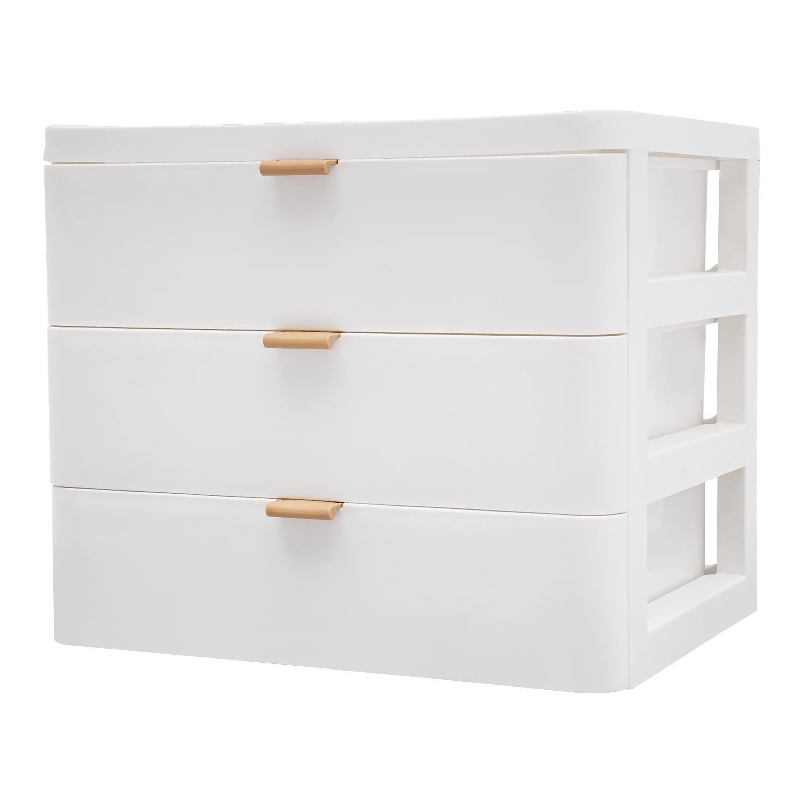 Large-Capacity 3-Tier Storage Organizer, Sturdy PP Material, Stylish White Design