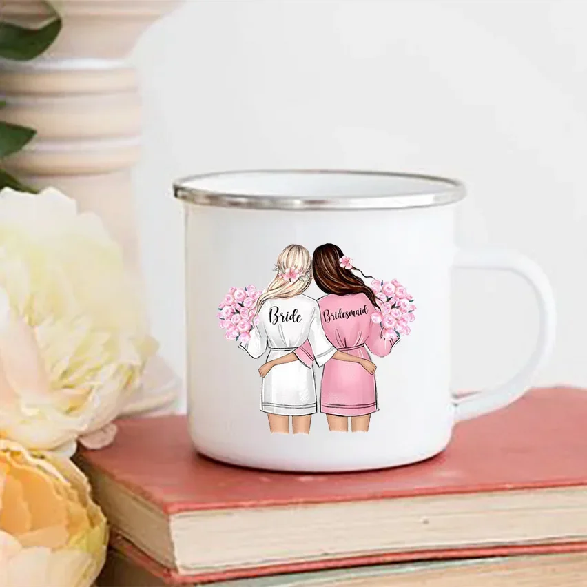 Creative Coffee Cup Bride Team Girl Printed Mug Bridal Shower Party Wine Juice Cups Bachelorette Mugs Wedding Maid of Honor Gift