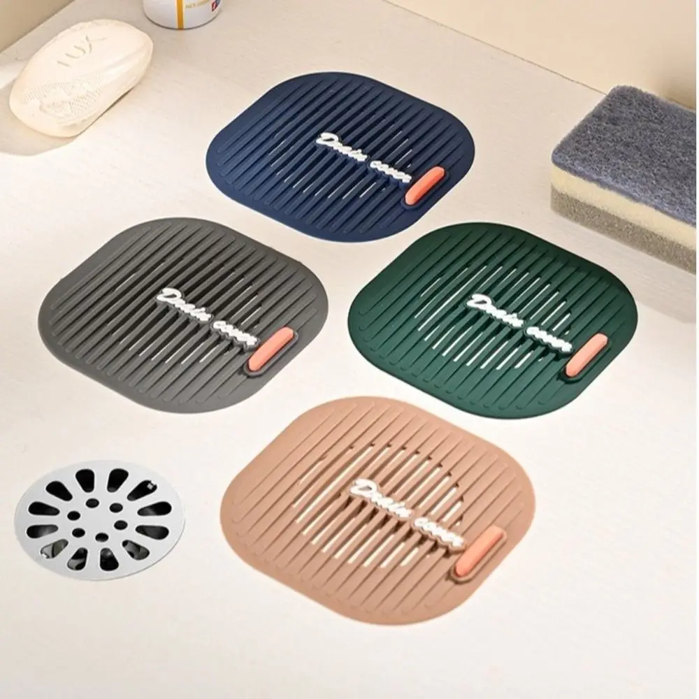 Silicone Sewer Floor Drain Cover Reusable Thickened Floor Drain Sticker Anti-blocking Drainage Deodorant Mat For Kitchen Toilet