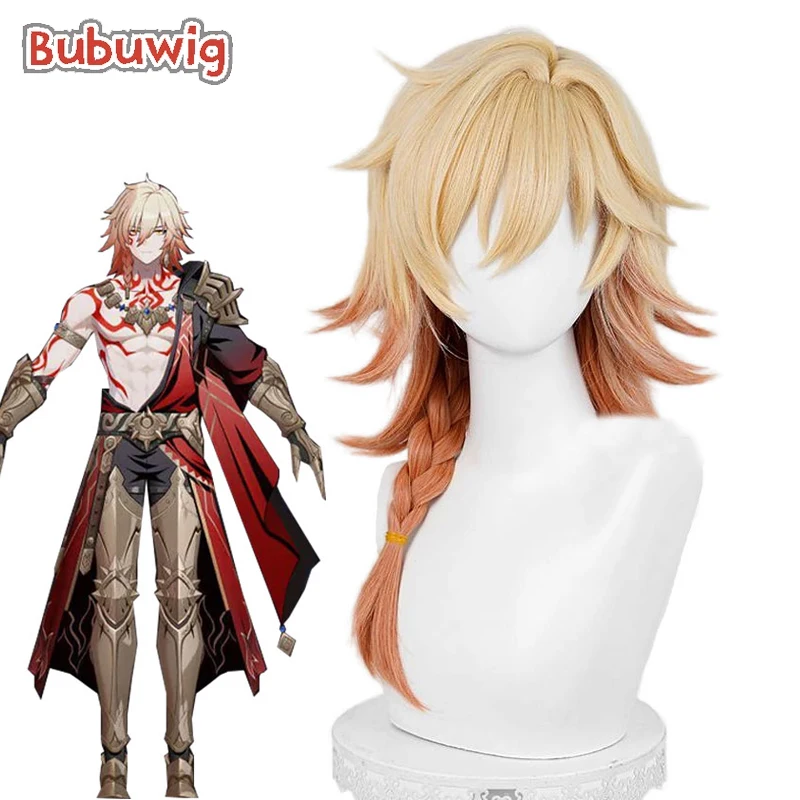 Bubuwig Synthetic Hair Mydei Cosplay Wigs Honkai: Star Rail Mydei 55cm Long Straight Blonde Gradient Orange Wig Heat Resistant