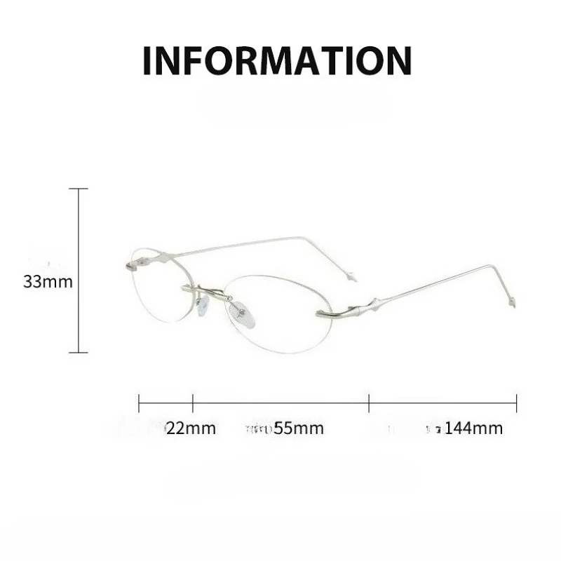Ultraleichte Modische Photochrome Sonnenbrille Neue Luxuriöse Rahmenlose Ovale Blaulichtfilter-Brille für Männer und Frauen – Detail 5