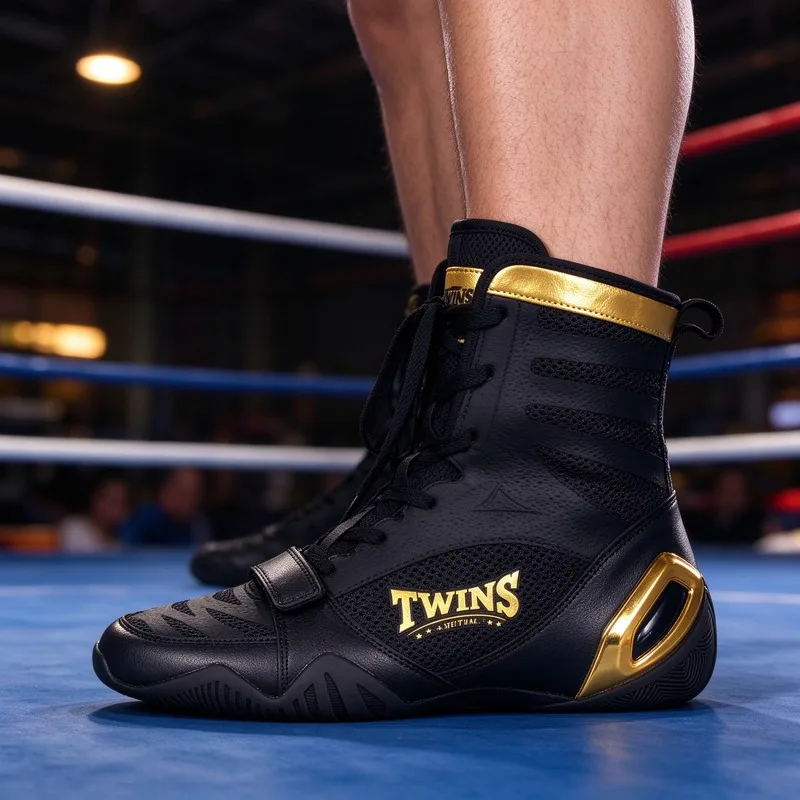 2026 New Arrival Men Wrestling Boots Anti-Slip Man Boxing Sneakers Big Size 46 Fighting Shoes for Men High Top Gym Training Shoe