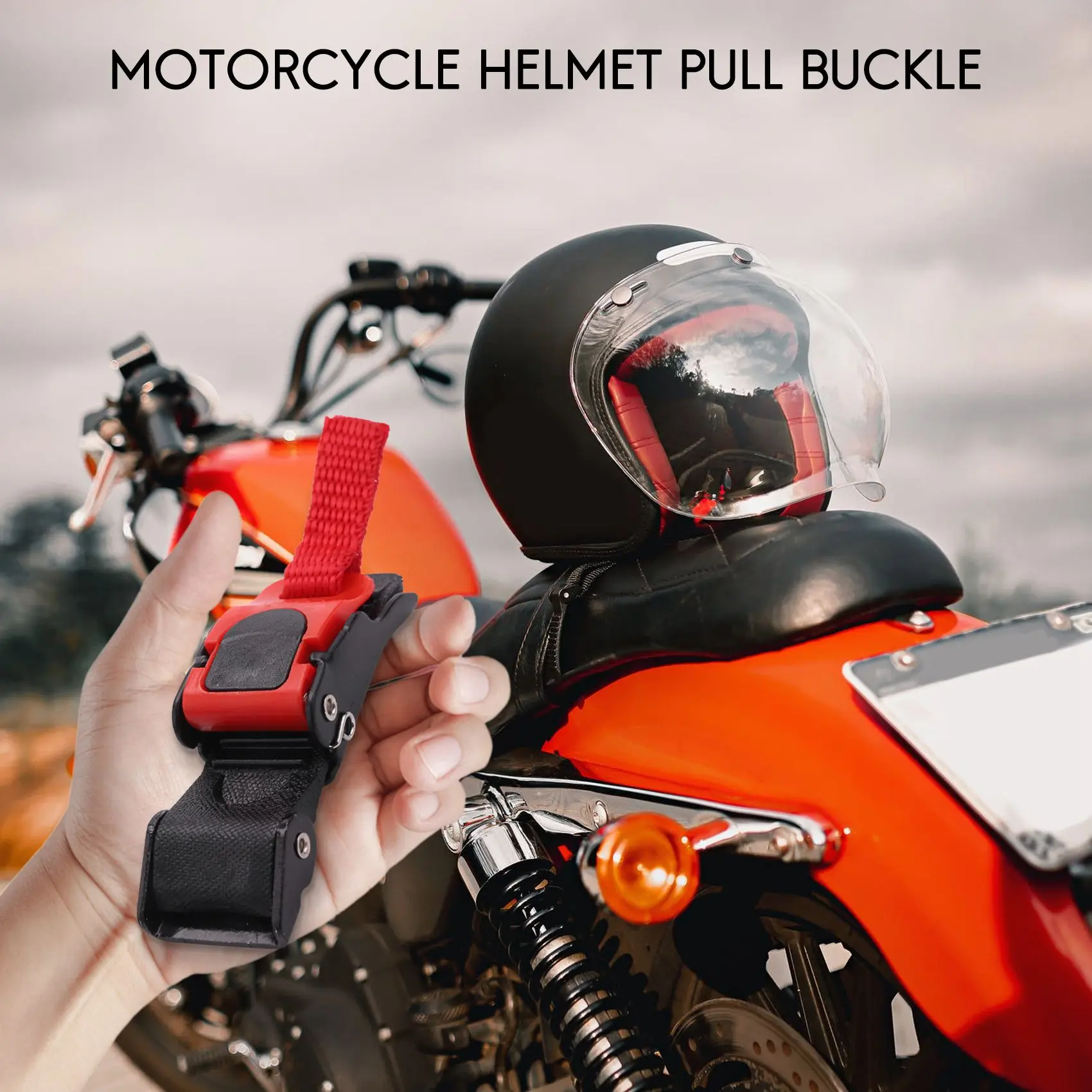 플라스틱 오토바이 헬멧 스피드 클립 턱 스트랩, 퀵릴리즈 풀 버클, 블랙 + 레드, 3x, 신제품