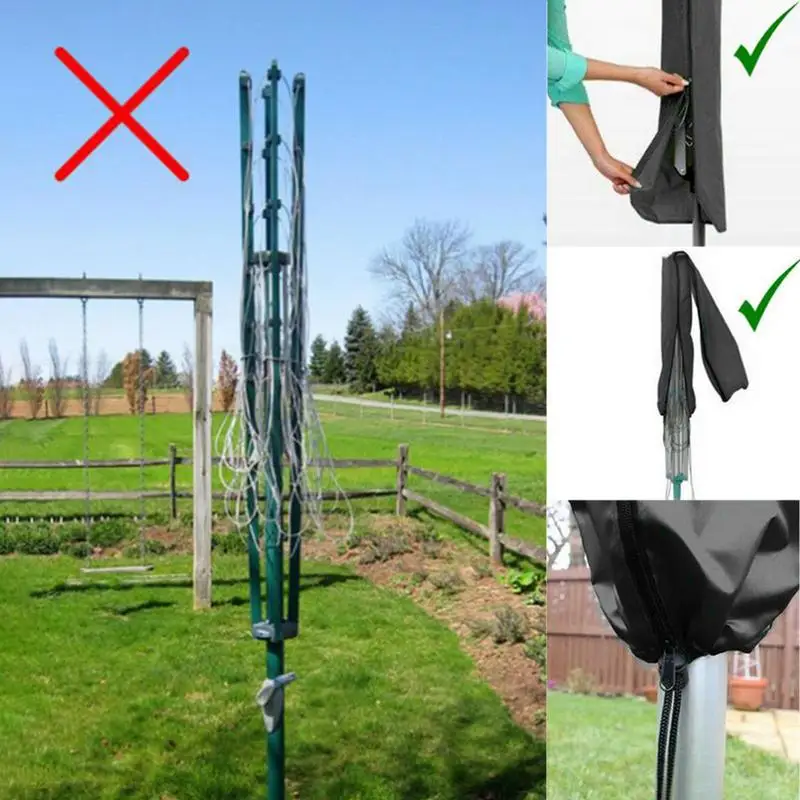 Roupas Secagem Rack Capa com Zíper, Exterior, Pátio, Guarda-chuva, Rotary, Impermeável, Dustproof, Exterior