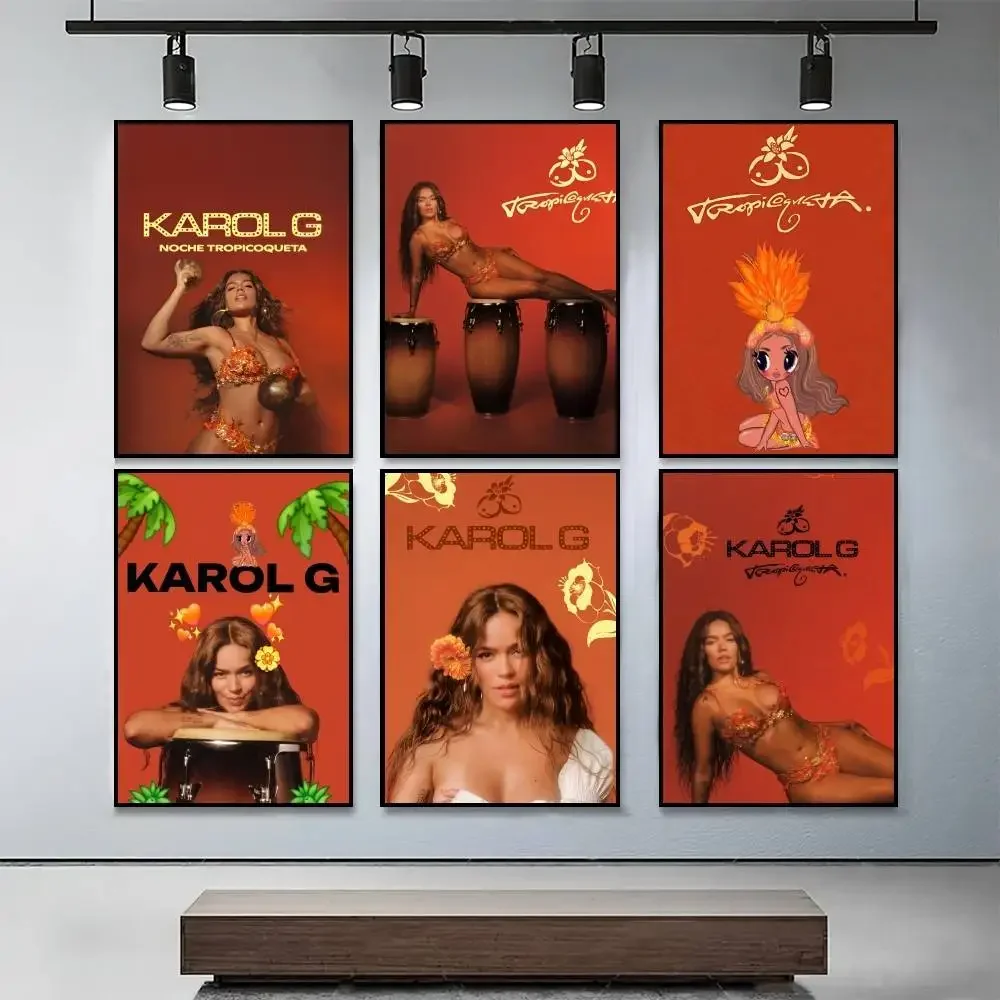 Sänger K-KAROL G Tropicoqueta H Poster Dekoration Schlafzimmer Zuhause Wandaufkleber Drucke Gemälde Wohnzimmer Büro Bestseller