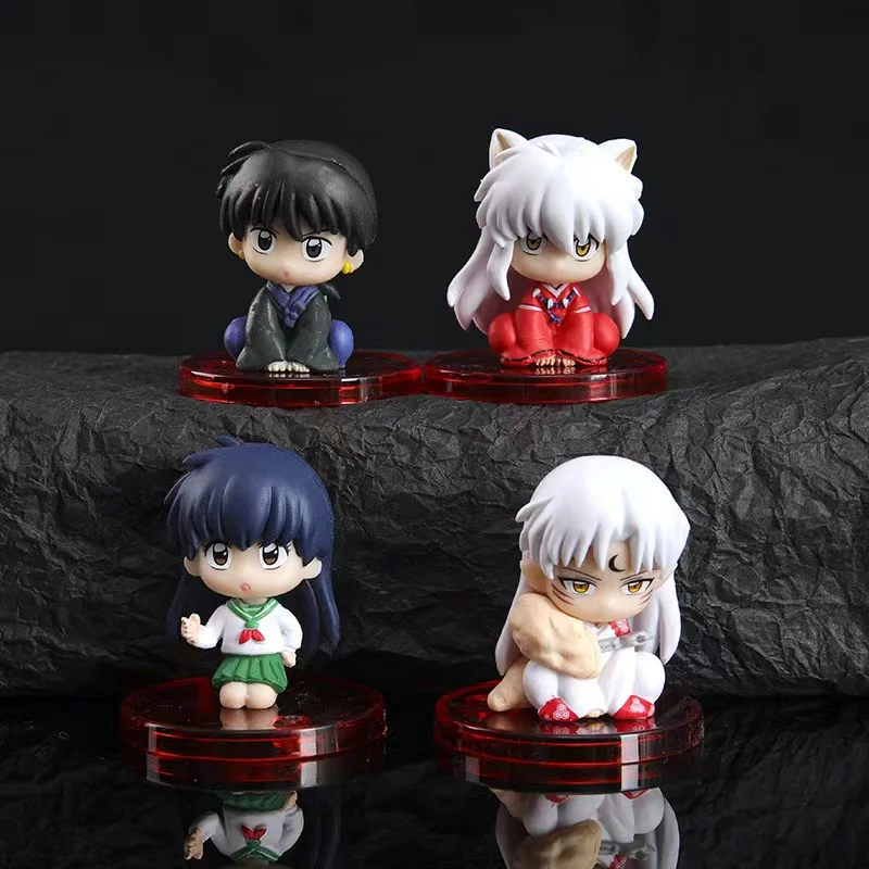 

4 шт. Inuyasha Kagome Sesshoumaru Miroku, милые аниме-фигурки, игрушки для сна, серия Starry Dream, экшн-фигурка, мультяшные автомобильные украшения