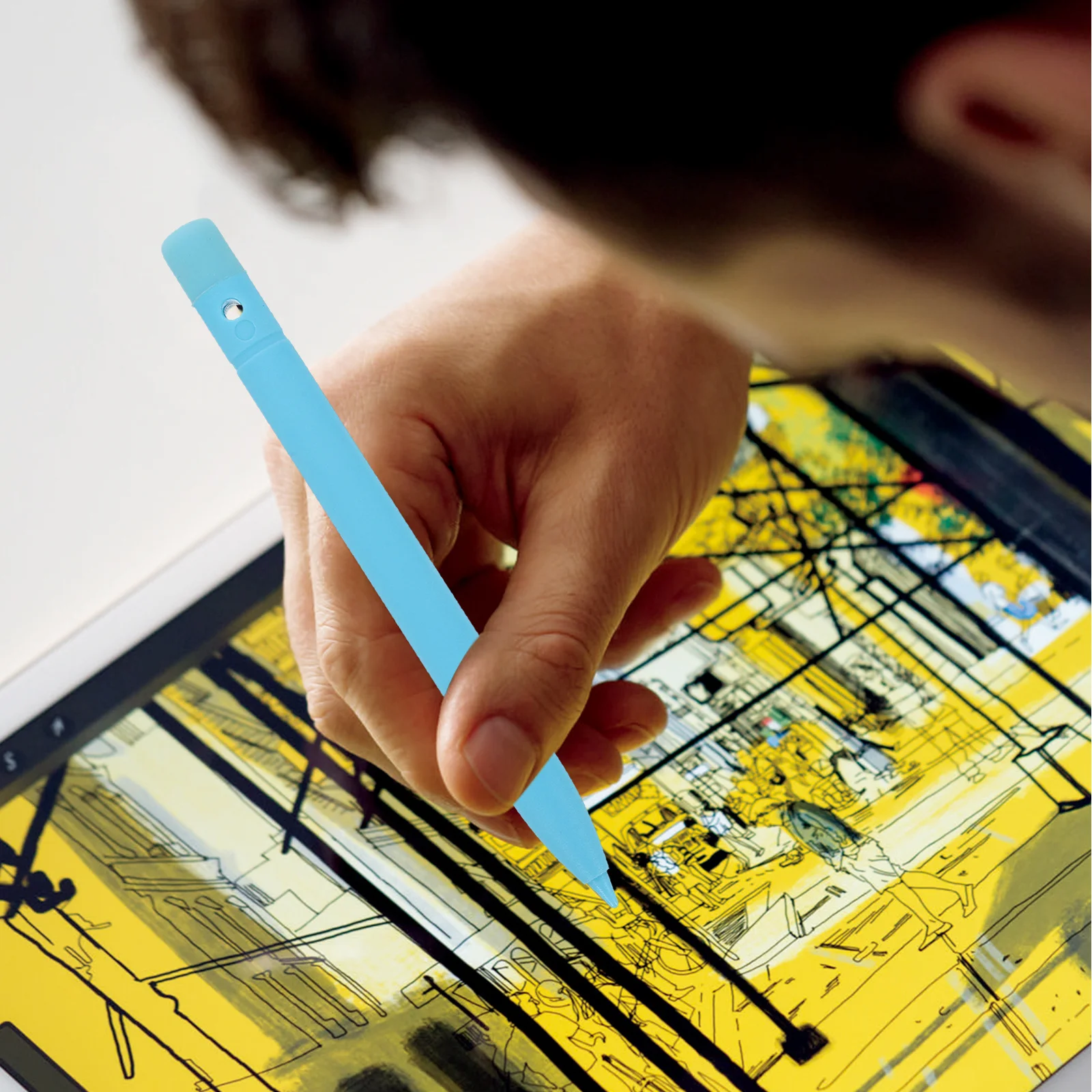 

Креативный стилус для письма на 8,5 10, 12-дюймовый стираемый ЖК-планшет небесно-голубой для рисования, заметок, обучающая ручка для письма