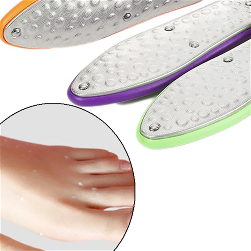 1pc ステンレス鋼両面フットファイル硬い皮膚カルスリムーバー研削ペディキュアやすりスクラバー足スキンケアツール
