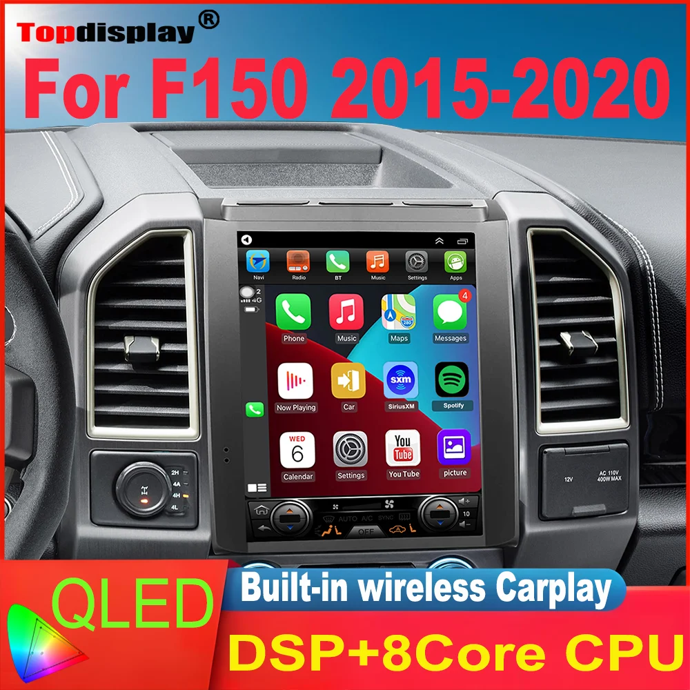 

12.1“ QLED Car Radio Car Stereo For Ford F150 F 150 F-150 2015-2018 Android Auto Built in Wireless Carplay Keeping OEM Camera