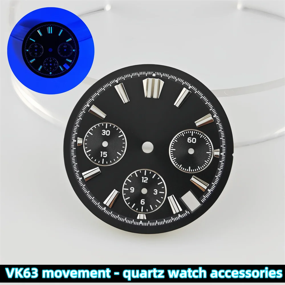 VK63 quadrante BGW9 quadrante luminoso GS temporizzazione multifunzionale orologio al quarzo modifica puntatore personalizzato fai da te accessorio orologio dimensioni 29.5mm