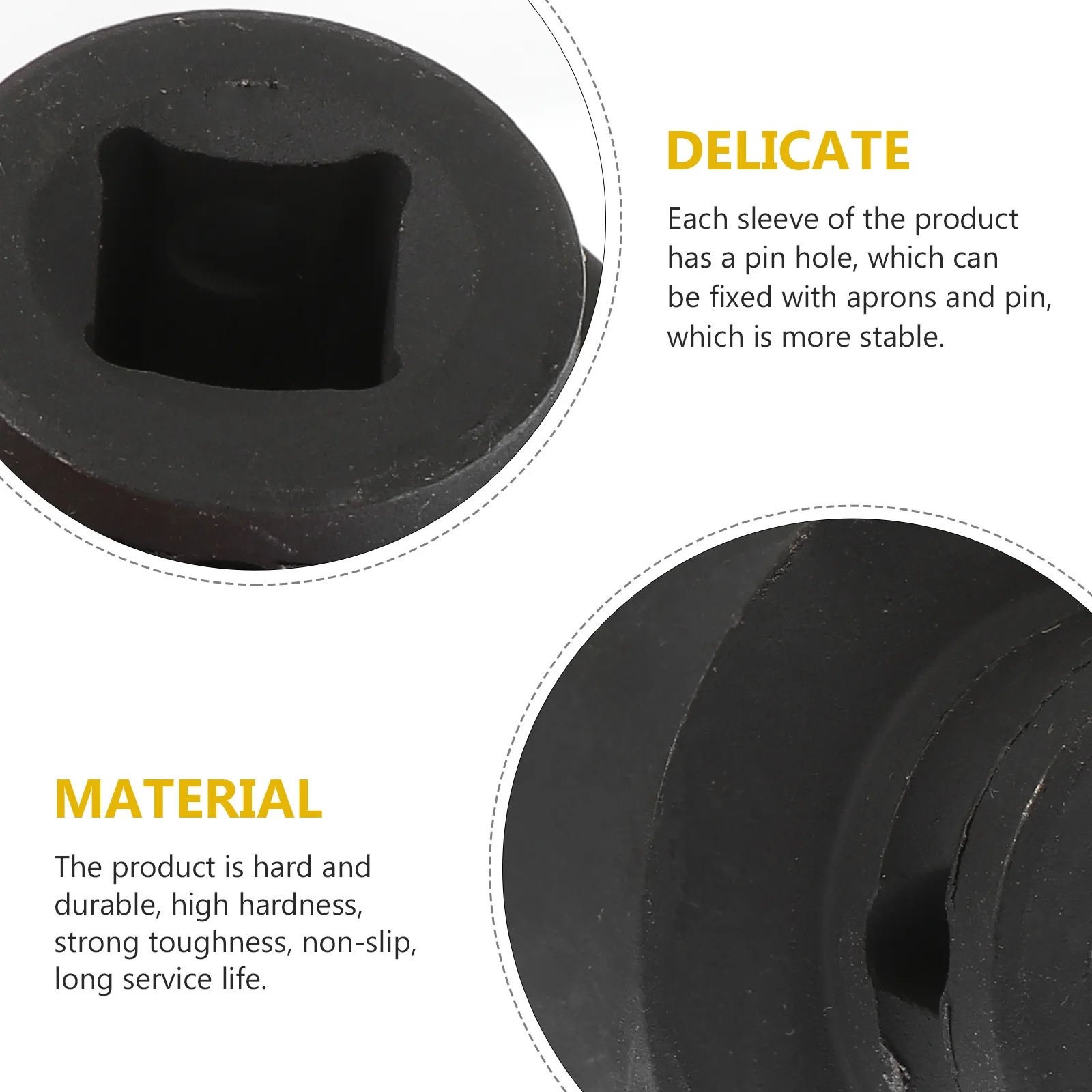 

1Pcs Hexagonal Socket Sleeve Durable Electric Wrench Tool Mo Material Auto Repair Socket Sleeve Vehicle Repair Parts