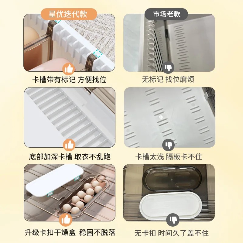 Pull Out Closet Storage Basket Plastic Wardrobe Organizer Folded Clothes Accessories Cabinet Drawer Style Shelf Bedroom