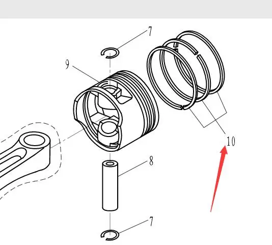 

6AH-11603-00 Piston rings for Yamaha 4-Stroke F20 Boat Outboard Engine ,NO.10 only