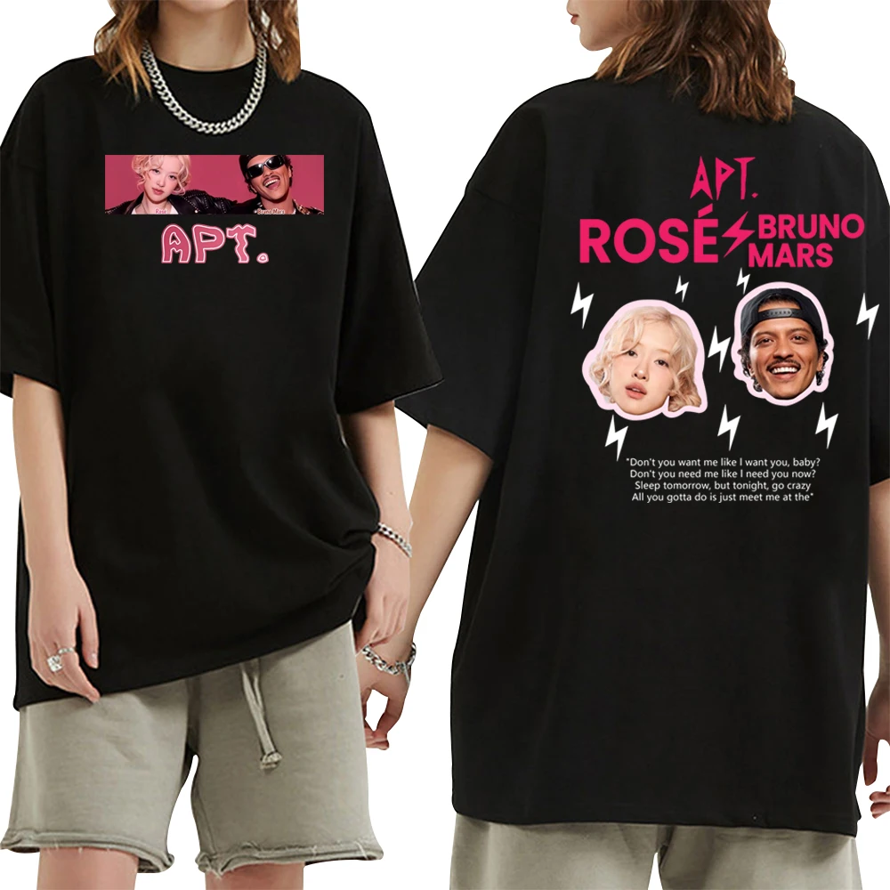 Rose Rosie APT Shirt Rose and Bruno T-shirt Unisex Harajuku O-Neck Short Sleeve Shirts Fans Gift