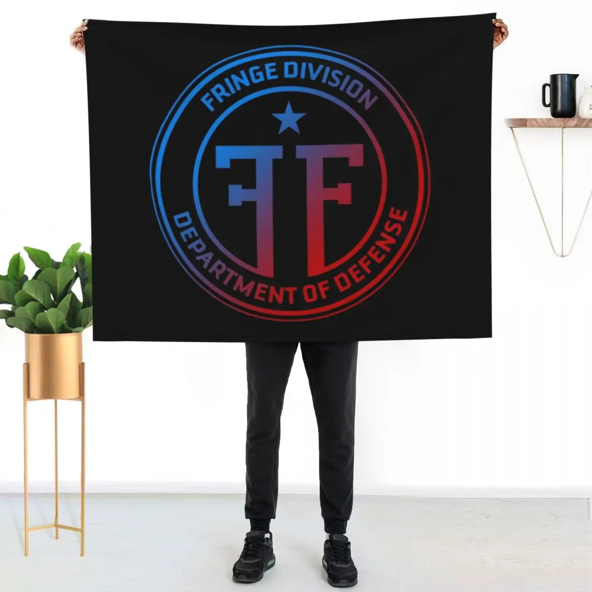 Fringe Division symbol double universe color Throw Blanket Heavy Bed Bed Fashionable for winter Shaggy Multi-Purpose Blankets