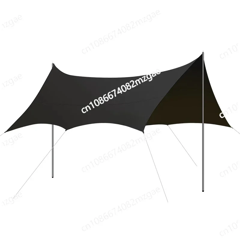 Enjoy Blackened Vinyl Canopy Tent Outdoor Camping Equipment Camping Awning Picnic Sun Protection Octagonal Butterfly