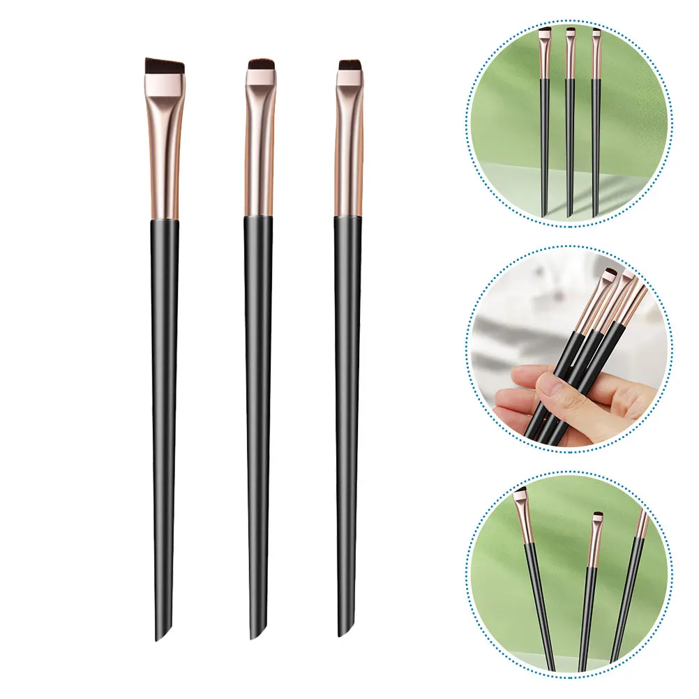

6pcs Eye Shadow Brush Set Black Gold Precision Eyeliner Makeup Tools Women Nylon Wool Concealer Brushes Portable
