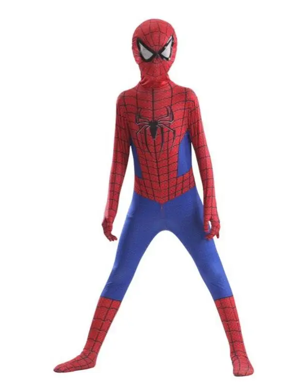ชุดคอสเพลย์สไปเดอร์แมนสำหรับเด็ก ชุดรัดรูปสำหรับฮาโลวีน ชุดฮีโร่ไมล์ส วัสดุ PU สำหรับการแสดง