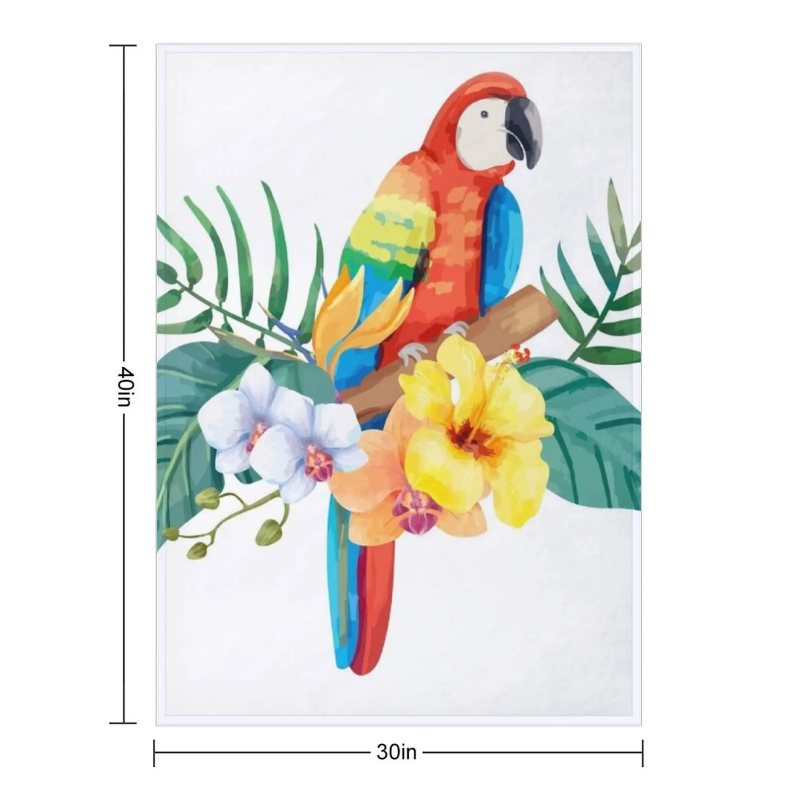 Tropical Parrot Throw Blanket Plaid on the sofa Luxury Brand Winter beds Flannel Flannel Fabric Furrys Blankets