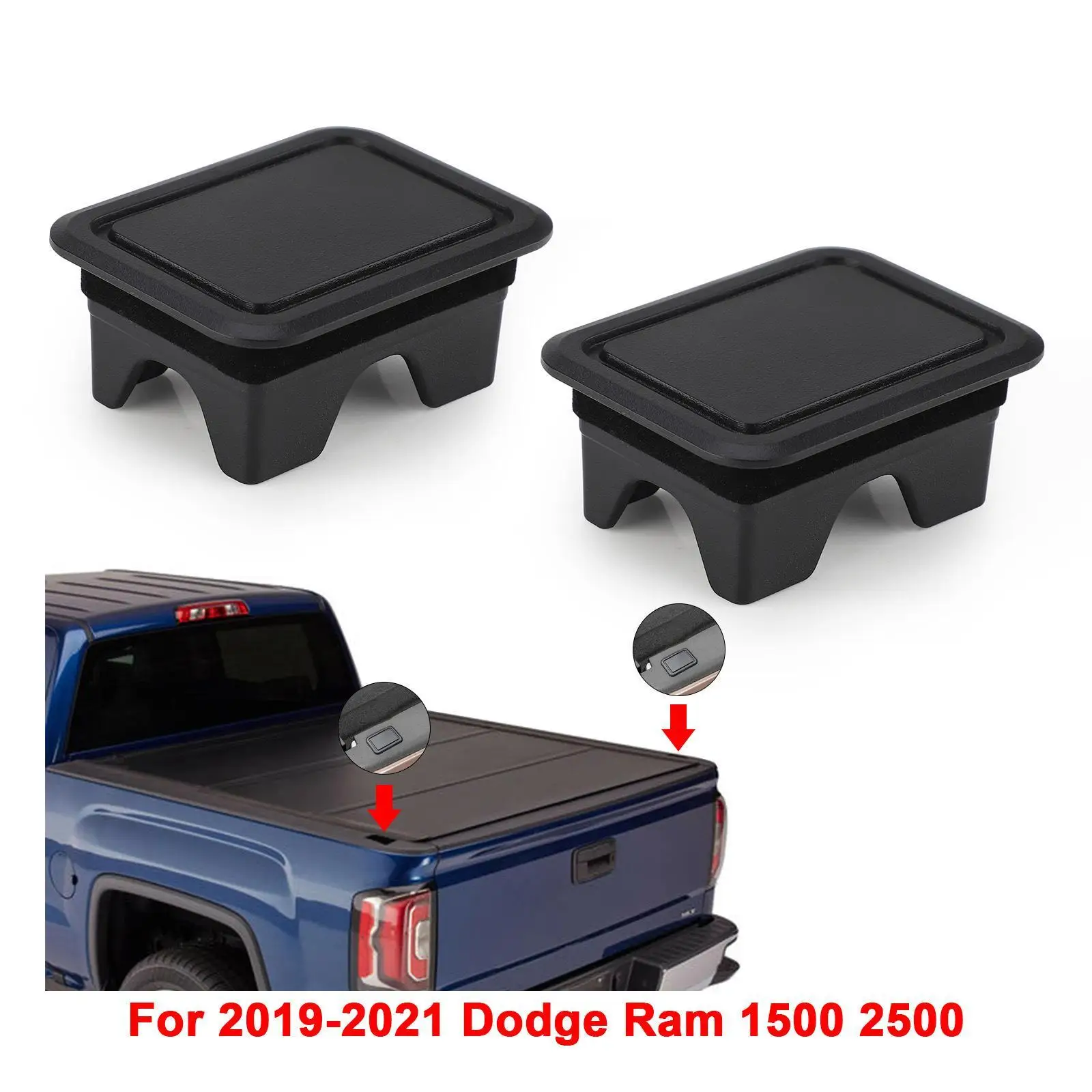 2x Stake Pocket Cover Bed Rail Cap Accessories Premium Spare Parts Truck Tonneau Cover Rear Truck Bed Rail Stake Pocket Cover