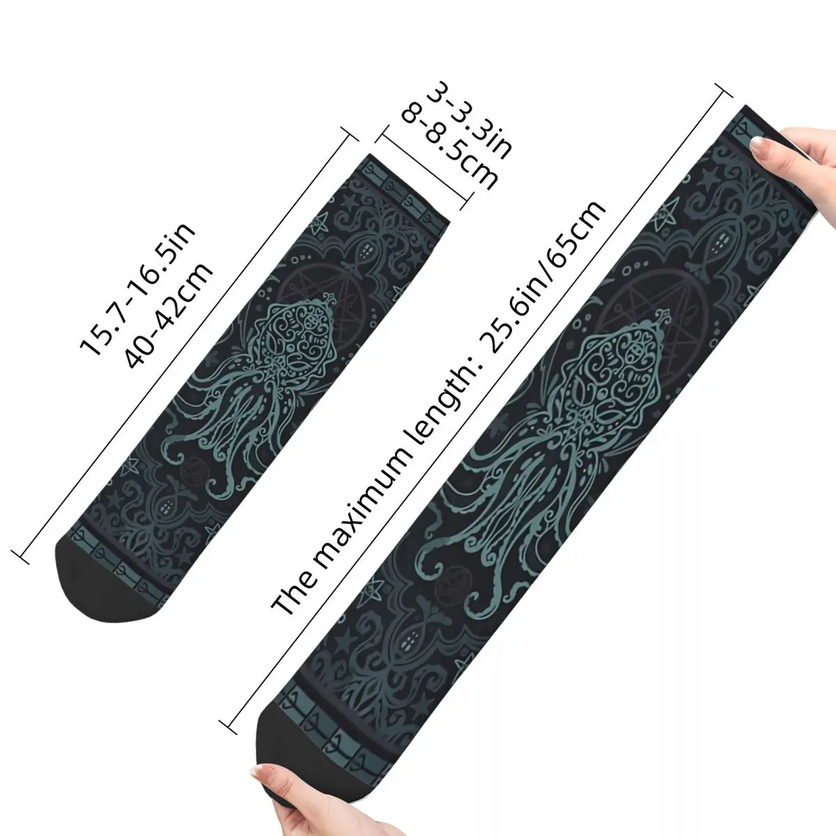 Retro Cthulhu Mythos Men's Socks Unisex Street Style Seamless Printed Happy Crew Sock Gift