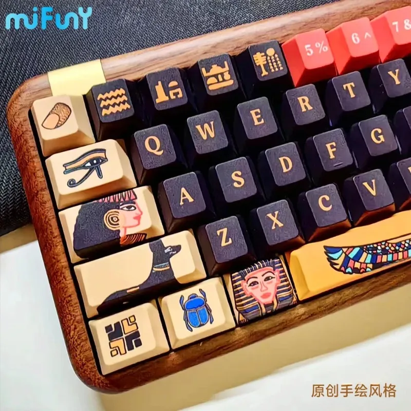 

MiFuny 123 Keys Egypt Keycaps PBT Dye-Sublimation Cherry Profile Artisan Keycap Custom Retro Key Caps Mechanical Keyboard Gift