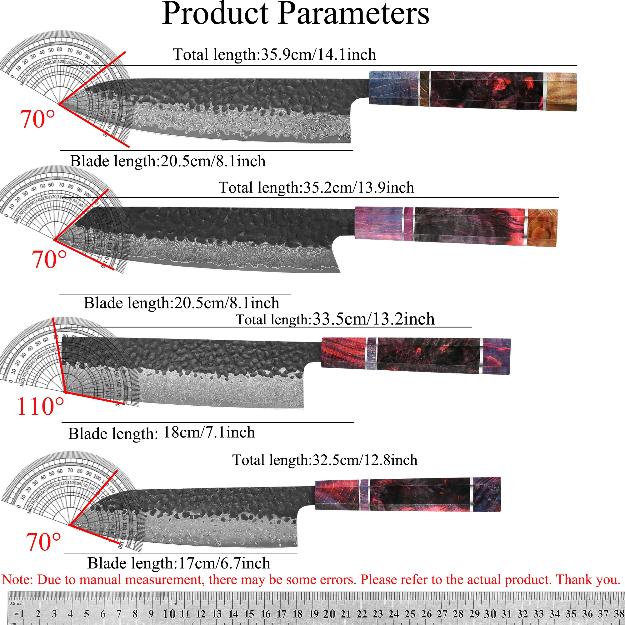 1/2/3/4PCS,Kitchen Knives Set Hand Forged 67 layers Damascus Steel Chef Knife Santoku Utility Cooking Tools Kitchen Stuff