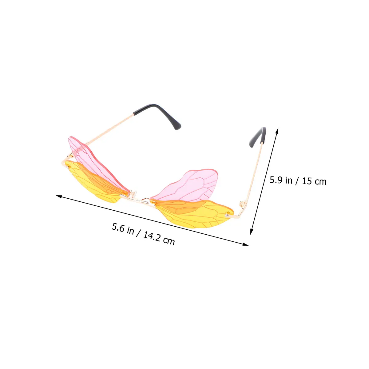 

1Pcs Dragonfly Wings Glasses Creative Lenses Design Holiday Wedding Decoration Daily Clothing Matching Party Glasses