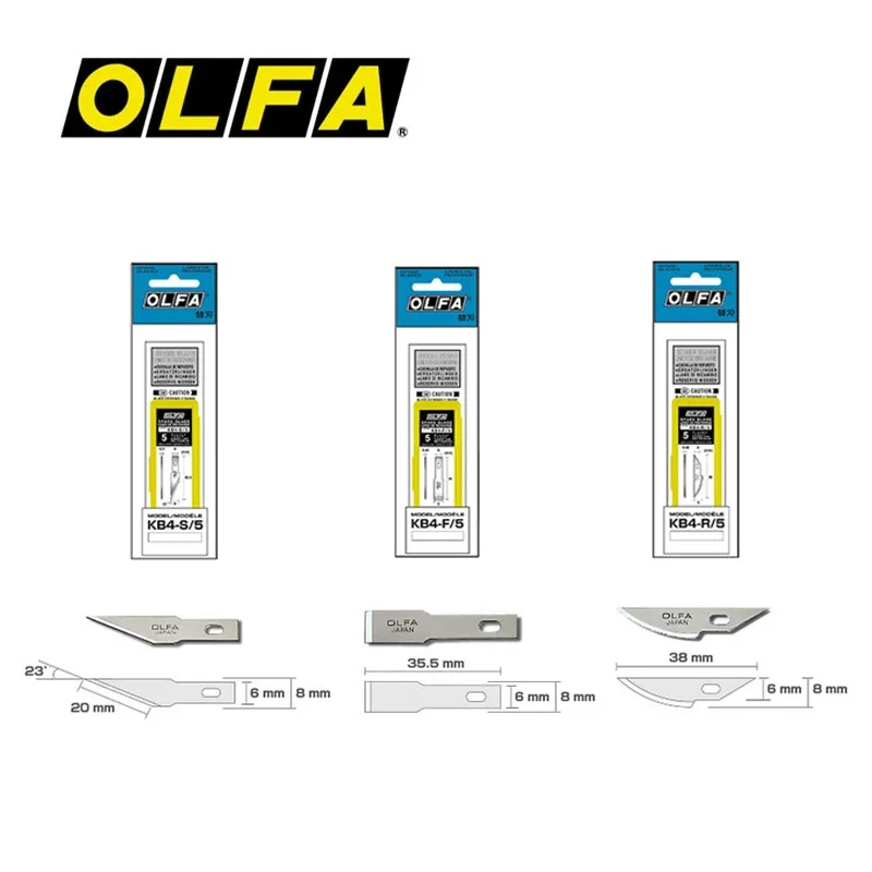 OLFA KB4-F/5, KB4-S/5, KB4-R/5 Spare Blade Art Knife Replacement Blades Craft Tools for AK-4 Carving Knives Parts Model Cutter