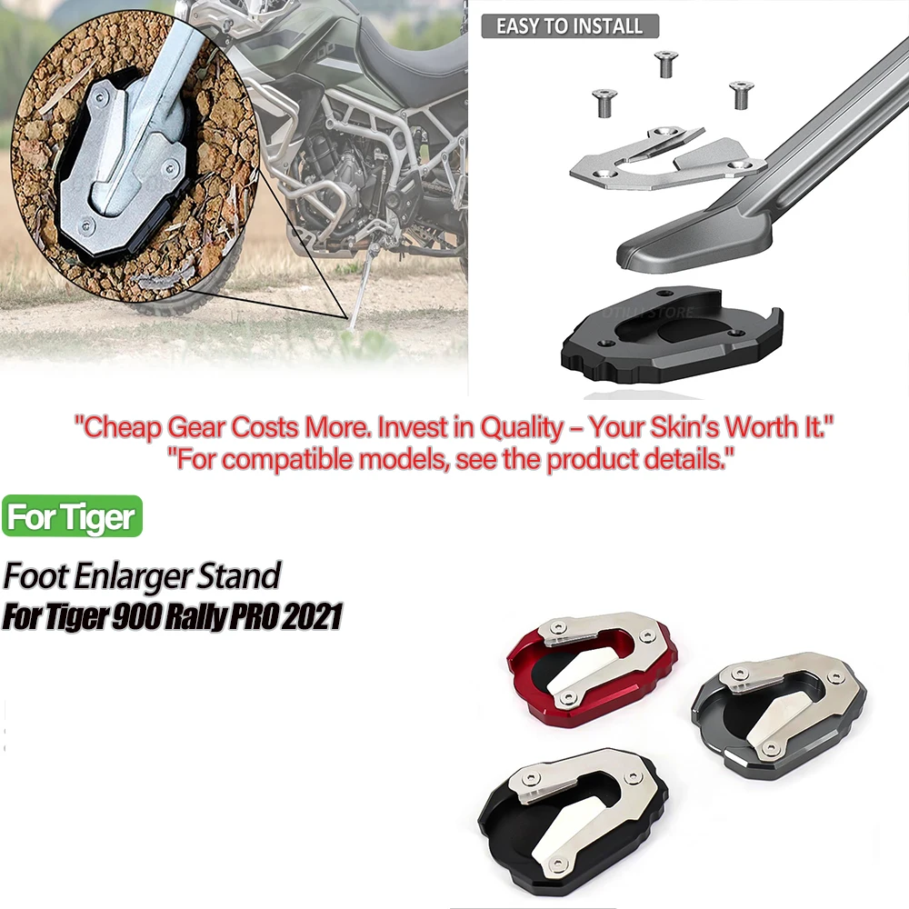 

For Tiger 900 Rally PRO 2021- Motorcycle Accessories Foot Enlarger Stand Extension Plate Side Foot Kickstand
