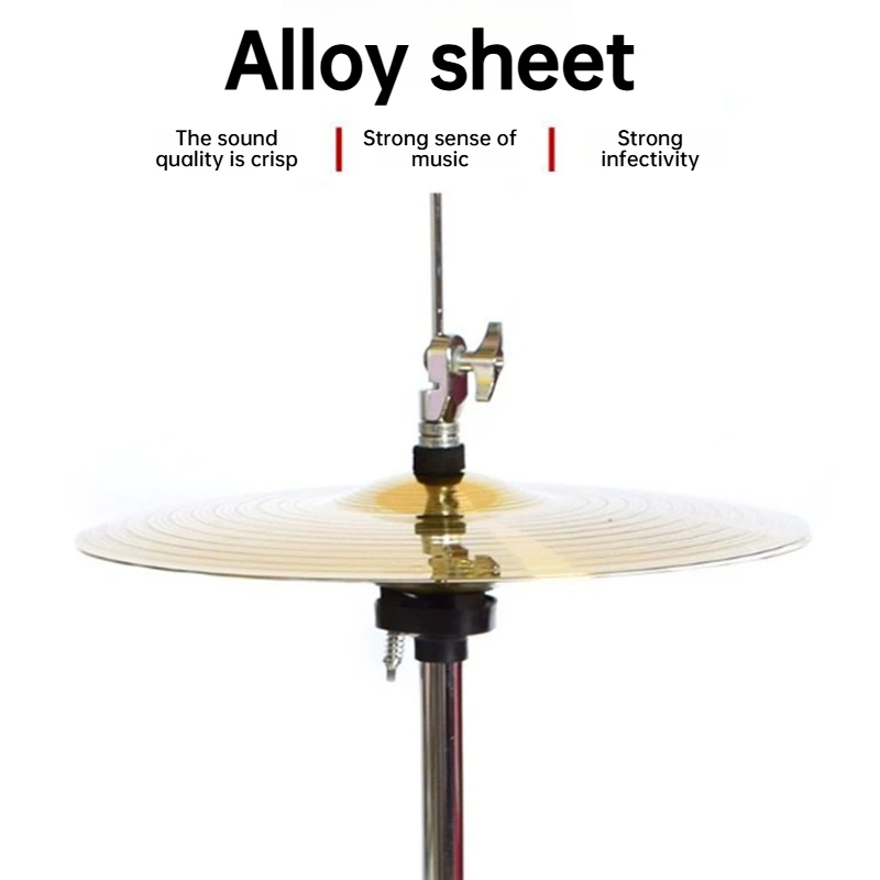 Drum Set Hi-hat 14 Inches High Pitched Cymbal Adjustable Alloy/silent Cymbals Kit Portable Detachable Adult Playing Cymbal