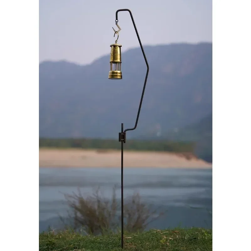 Outdoor Camping Light Stand Portable Removable Lighting Stand Cast Iron Incinerator Pole Vintage