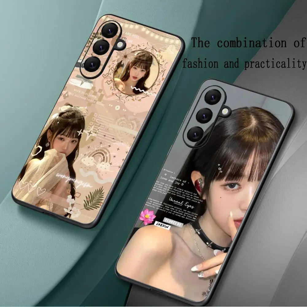 Girl Jang Wonyoung design Phone Case For Samsung Galaxy S25 S24 S23 S22 S21 S20 Plus Ultra Note20 Soft Black