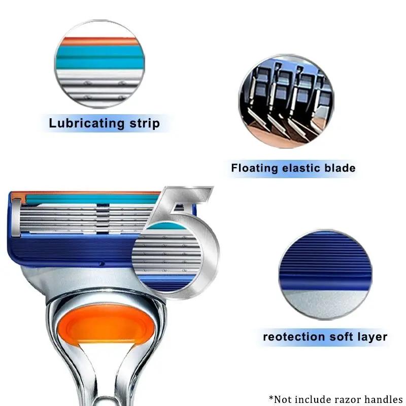 shaving razor 5-layer men's shaver, stainless steel shaver, classic manual shaver washable and replaceable blade High Quality