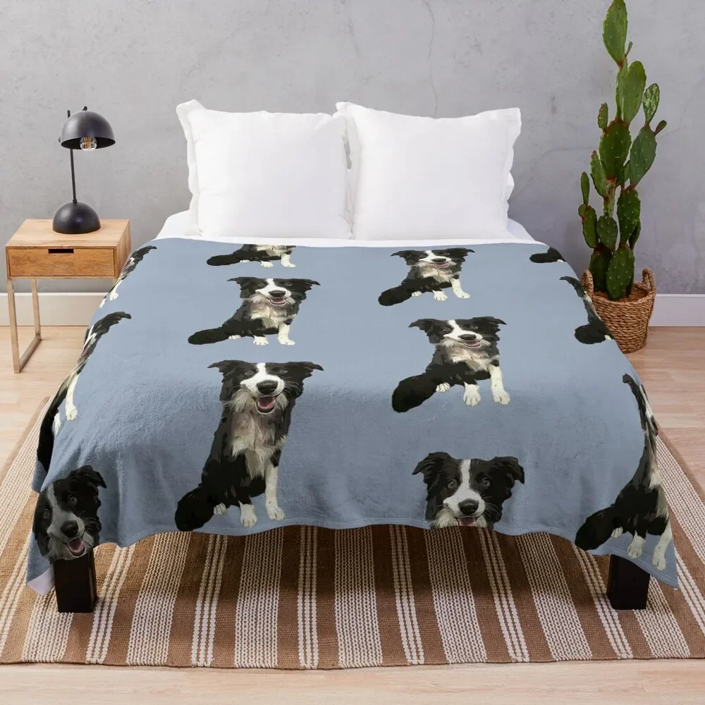 Border Collie Cartoon Dog Throw Blanket Heavy Blankets For Bed Thermal Polar Blankets