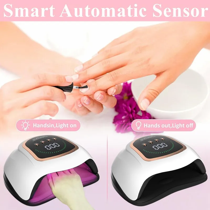 ABMK UV مصباح مجفف الأظافر LED للأظافر الجل، علاج سريع لضوء طلاء الجل، أداة تجفيف فن الأظافر قابس الولايات المتحدة