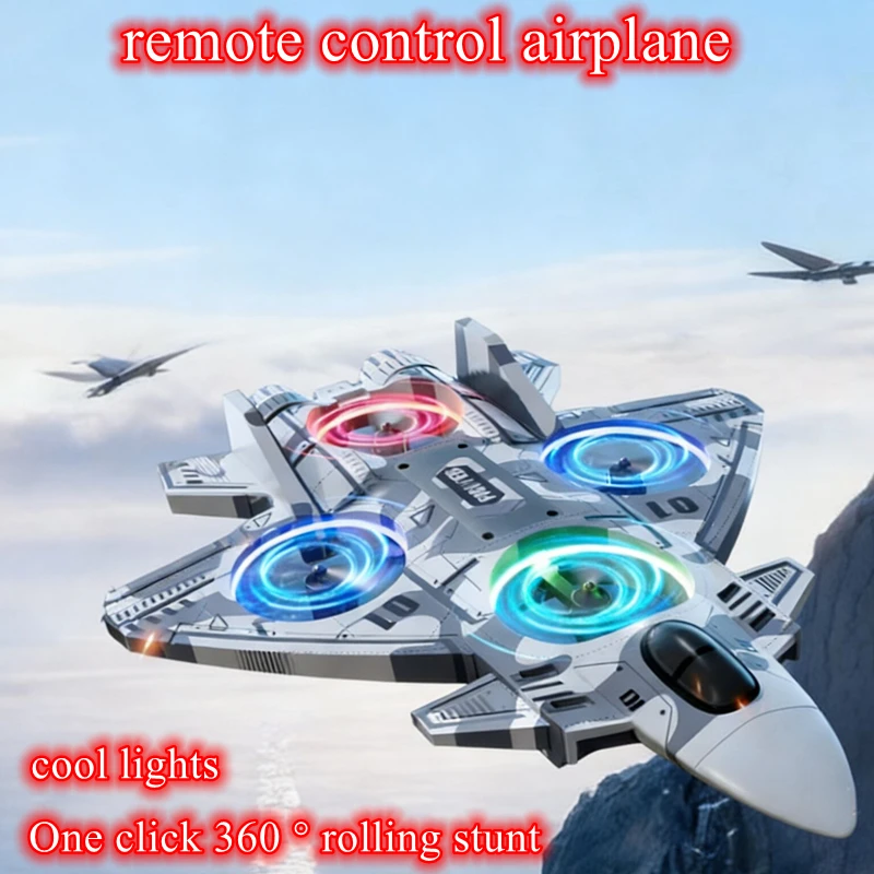 RC High - Performance 360 ° Turn UAV Remote LED Lights Control Fighter Toy Foam Aircraft Stunt Intelligent Fixed Height Hover