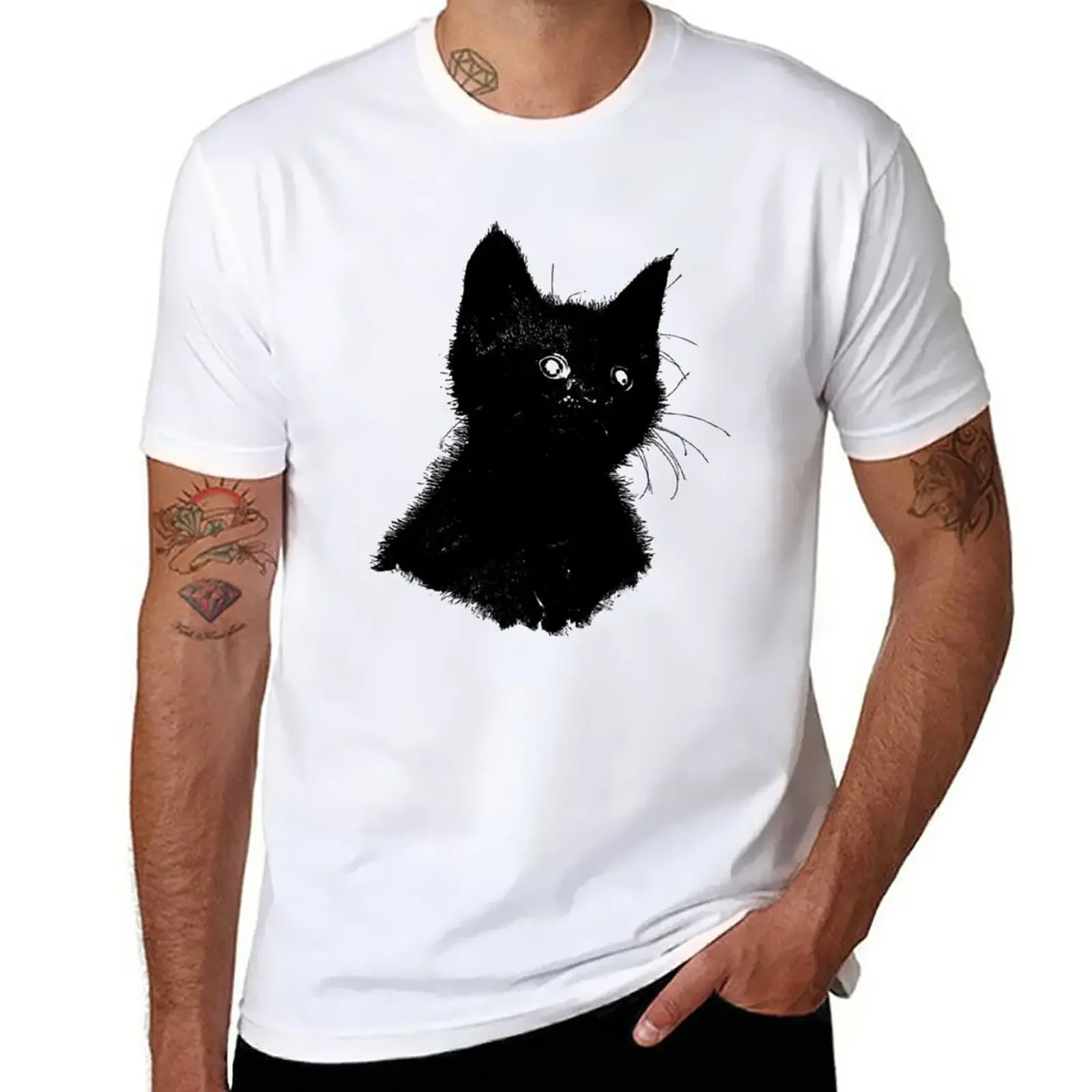 New black cat named thundercat T-Shirt Short t-shirt graphics t shirt kawaii clothes sublime t shirt oversized t shirts for men