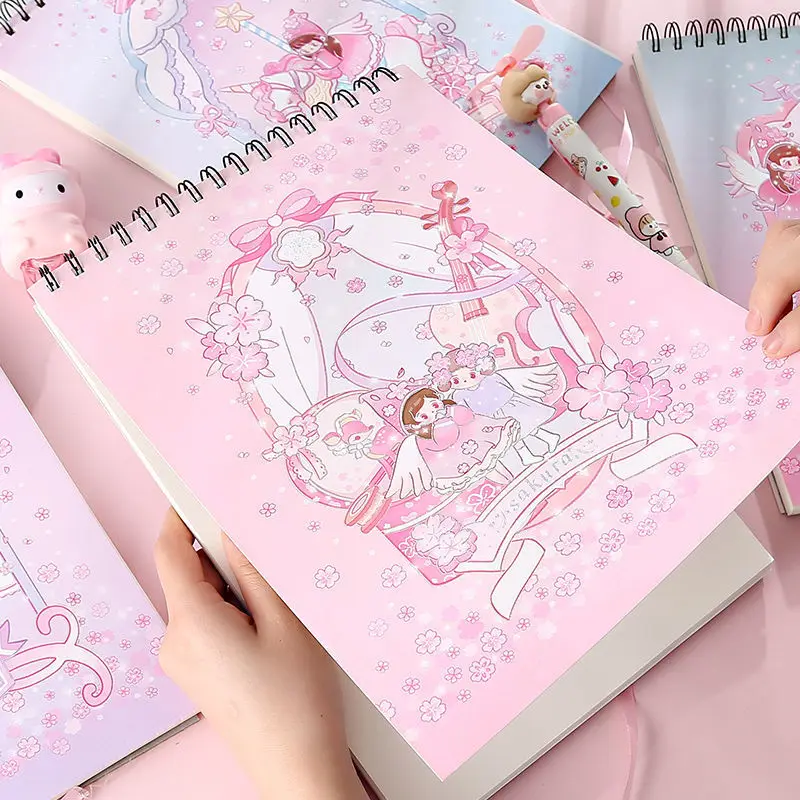 A4 Blank Literary Sketch Book Children Drawing Book Graffiti Notebook Drawing Paper For Girls Kawaii Princess Drawing Notepad