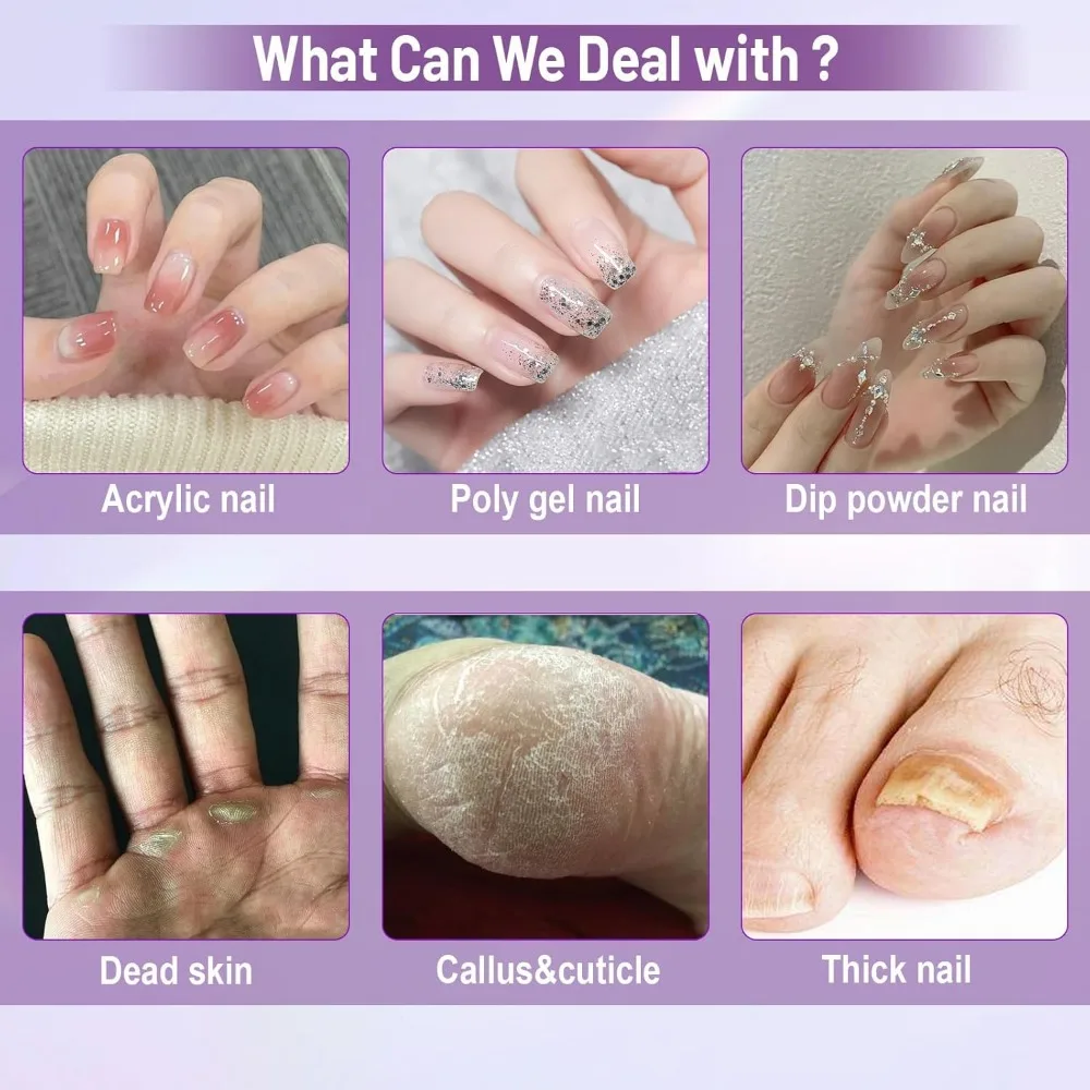 Cordless Electric Nail Drill Professional, Acrylic Nail Kit for Nail Polish Remover, Electric Nail File Buffer Grinder, Portable